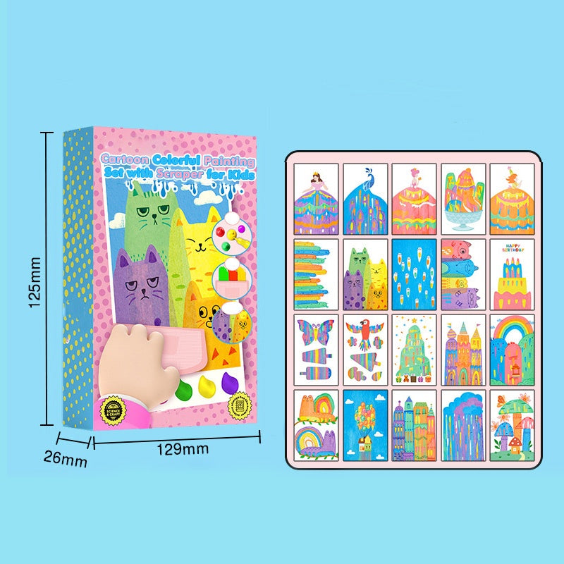 💥HOT SALE 50% OFF💥Cartoon Colorful Painting Set with Scraper for Kids