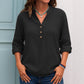 Women's Casual V-Neck Button Top