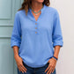 Women's Casual V-Neck Button Top