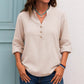 Women's Casual V-Neck Button Top