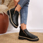 🔥Women's Fashionable Black PU Leather Ankle Boots