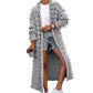 Long Solid-Color Tassel Knit Cardigan