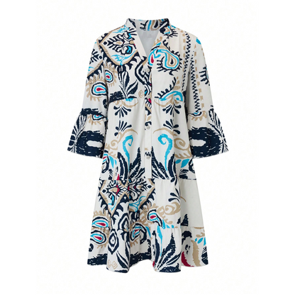 🌸🛍️Hot Promotion 50% OFF💃Elegant Printed Flowy Dress: Women’s Loose Silhouette, Stylish & Comfortable