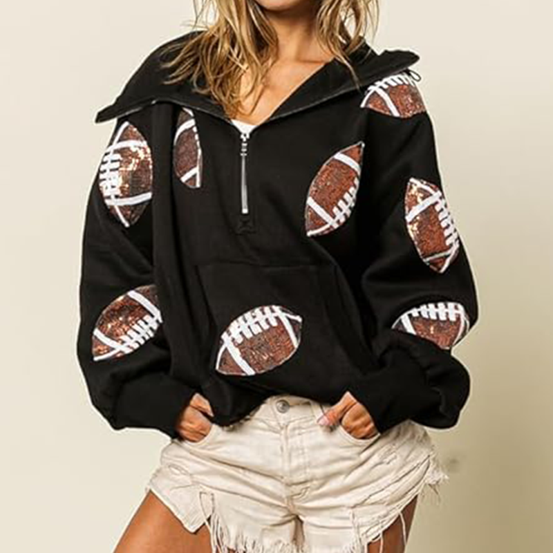 Women's Fashion Sequin Long Sleeve Hoodies