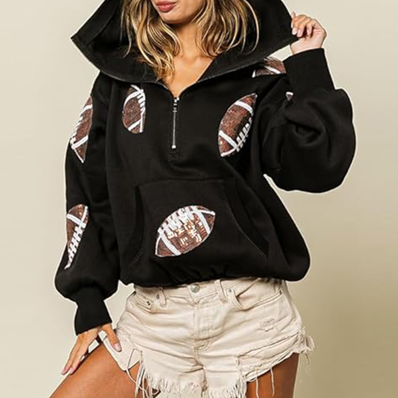 Women's Fashion Sequin Long Sleeve Hoodies
