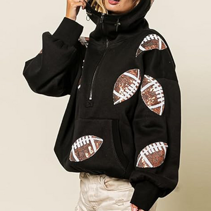Women's Fashion Sequin Long Sleeve Hoodies