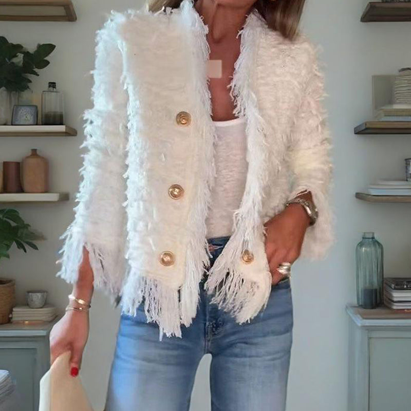 💜49% OFF 💜 Women’s Fashion Button Tassel Short Coat
