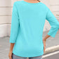 👚Women's 3/4 Sleeve V Neck Solid Color Top👚 - Timeless Chic, Effortless Style! 🌟