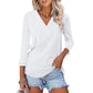 👚Women's 3/4 Sleeve V Neck Solid Color Top👚 - Timeless Chic, Effortless Style! 🌟