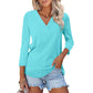 👚Women's 3/4 Sleeve V Neck Solid Color Top👚 - Timeless Chic, Effortless Style! 🌟