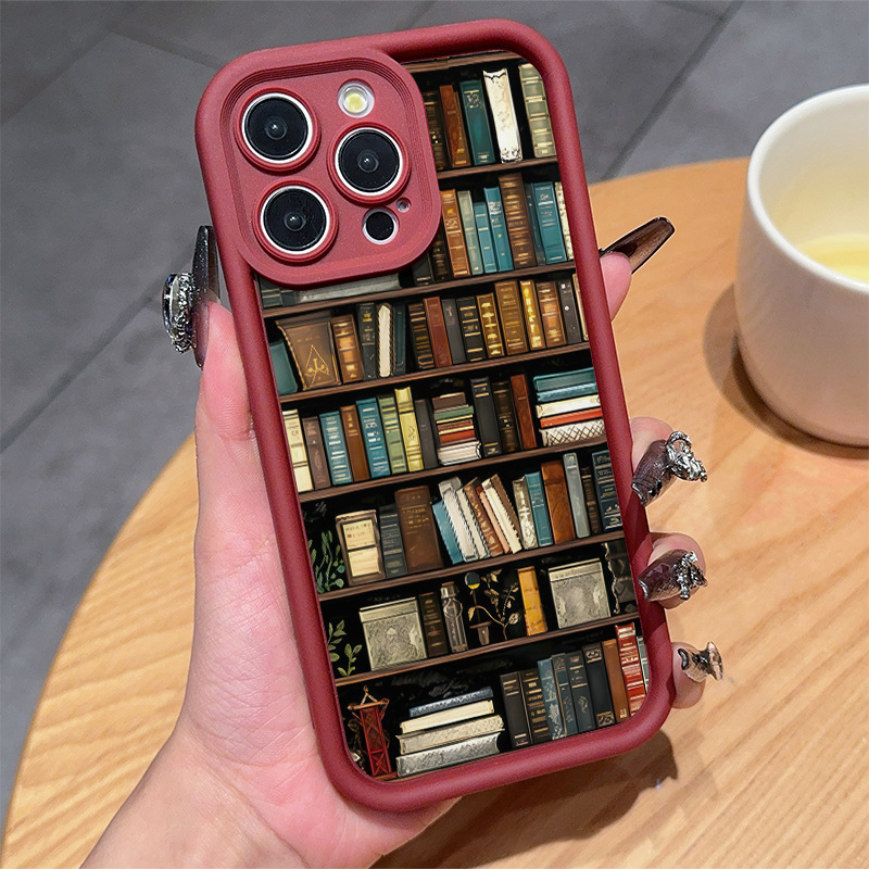 🔥2026 NEW ARRIVAL📚📱Cartoon Bookshelf Pattern TPU Phone Case