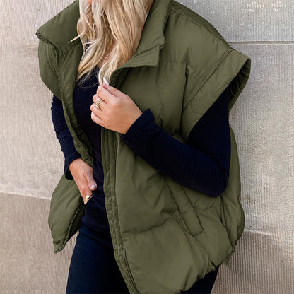 Women's Thick Warm Solid Color Vest