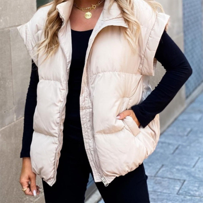 Women's Thick Warm Solid Color Vest