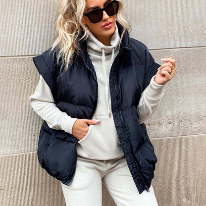 Women's Thick Warm Solid Color Vest