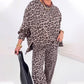 Women's Loose Leopard Print Two-Piece Set