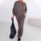 Women's Loose Leopard Print Two-Piece Set