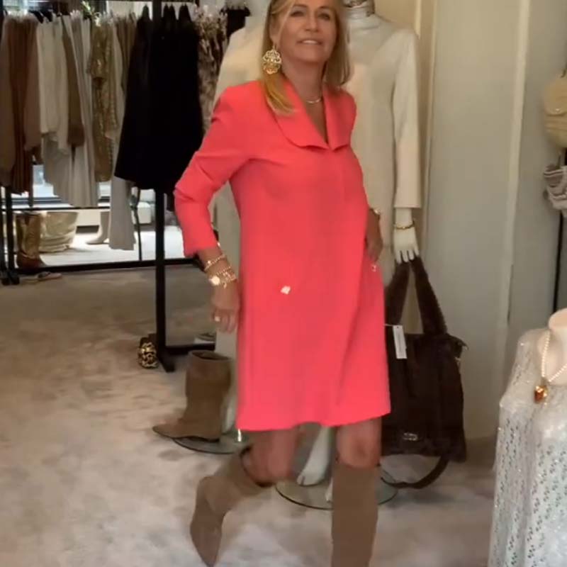 Women's Elegant Long Sleeve Dress with Pockets