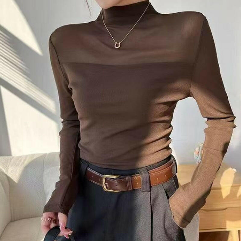💃Last Day Sales -50% OFF🎉Women's Sparkle Mesh Sheer Long Sleeve Ruched Top