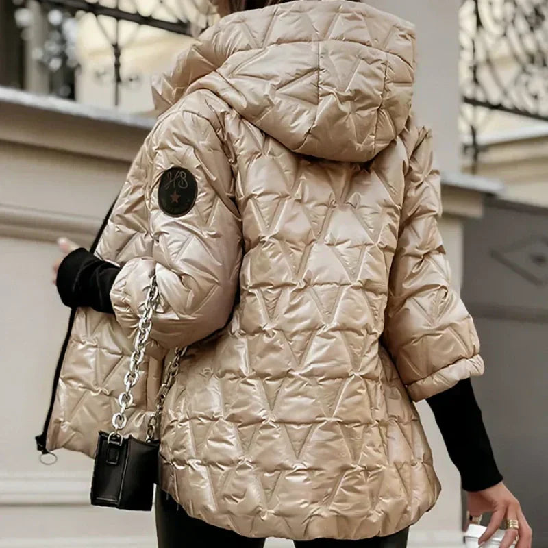 ❄️Winter Sale 50% OFF:🧥 Women's Hooded Patchwork Cotton Jacket for Autumn & Winter