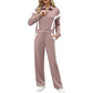 Stylish Jacket & Wide Leg Pants 2-Piece Set