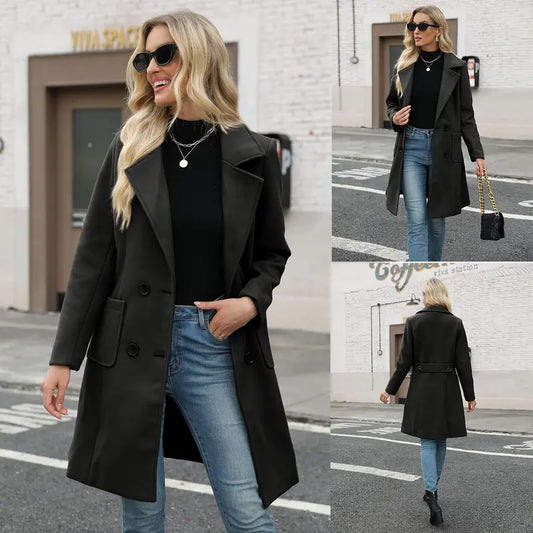 Women's Classic Mid-Length Elegant Coat