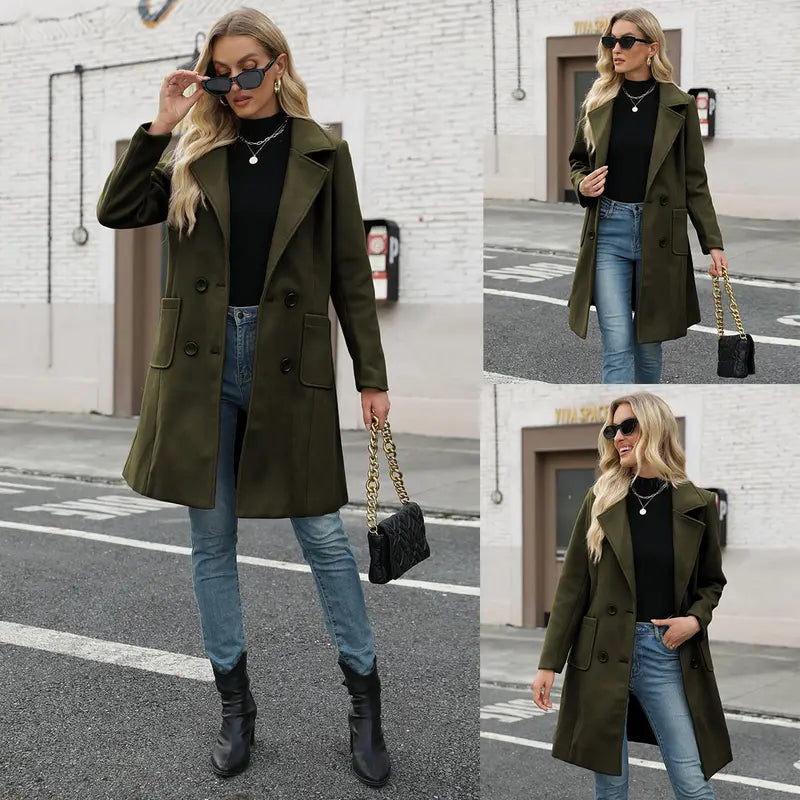 Women's Classic Mid-Length Elegant Coat