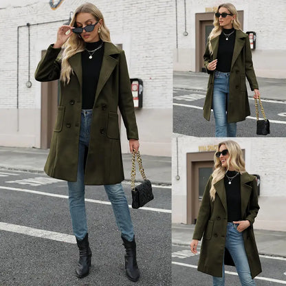 Women's Classic Mid-Length Elegant Coat