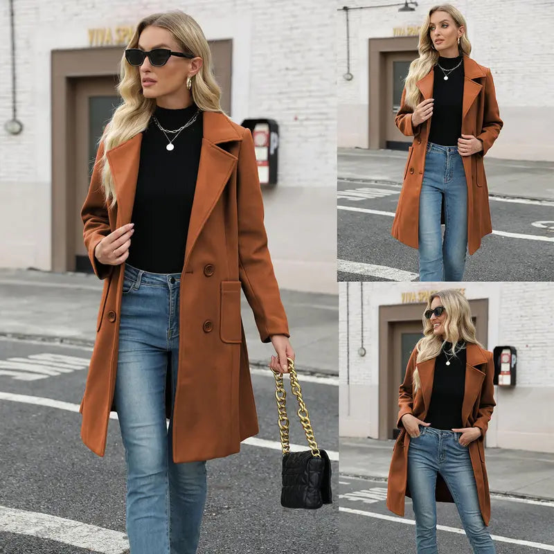 Women's Classic Mid-Length Elegant Coat