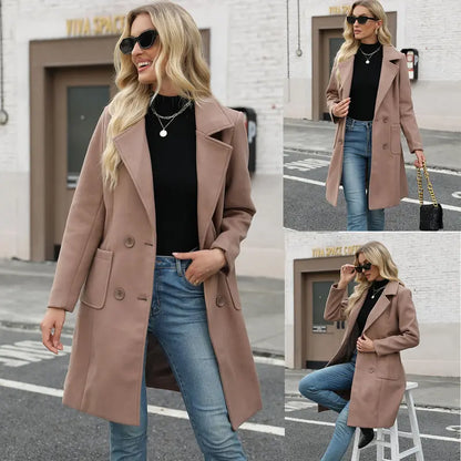 Women's Classic Mid-Length Elegant Coat