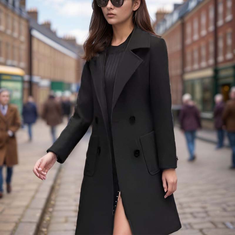 Women's Classic Mid-Length Elegant Coat