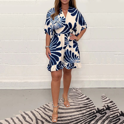 🔥 New Bestsellers🔥Women's Plant Printed Casual Short Jumpsuit