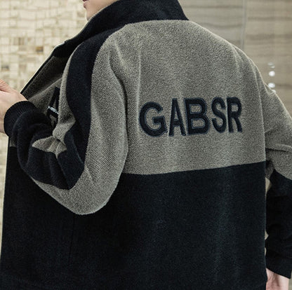 [best gift] Men's Fashion Standing Collar Plush Jacket