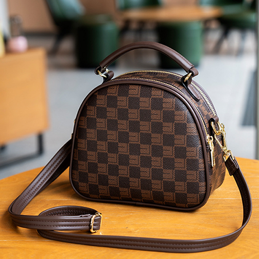 Brown & Black Plaid Shoulder Bag