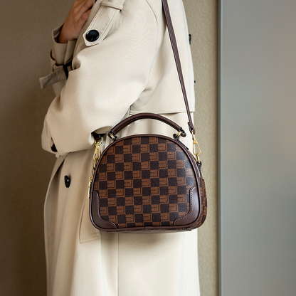 Brown & Black Plaid Shoulder Bag
