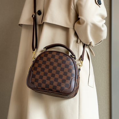 Brown & Black Plaid Shoulder Bag