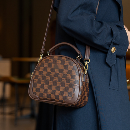 Brown & Black Plaid Shoulder Bag