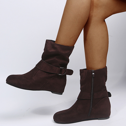 Women’s Casual Flat Buckle Ankle Boots