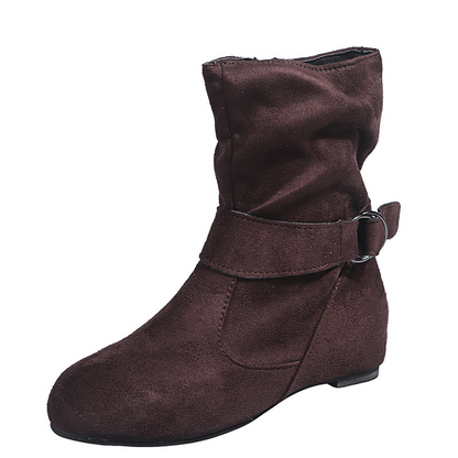 Women’s Casual Flat Buckle Ankle Boots