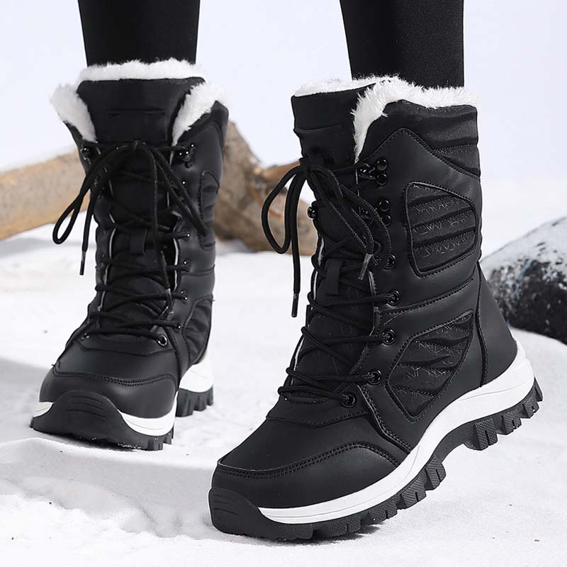 Women’s Warm Ankle-High Lace-Up Snow Boots