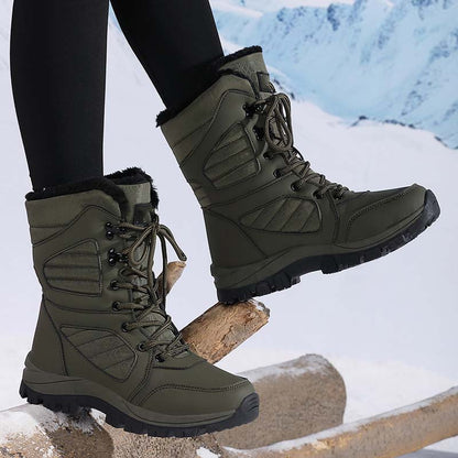 Women’s Warm Ankle-High Lace-Up Snow Boots