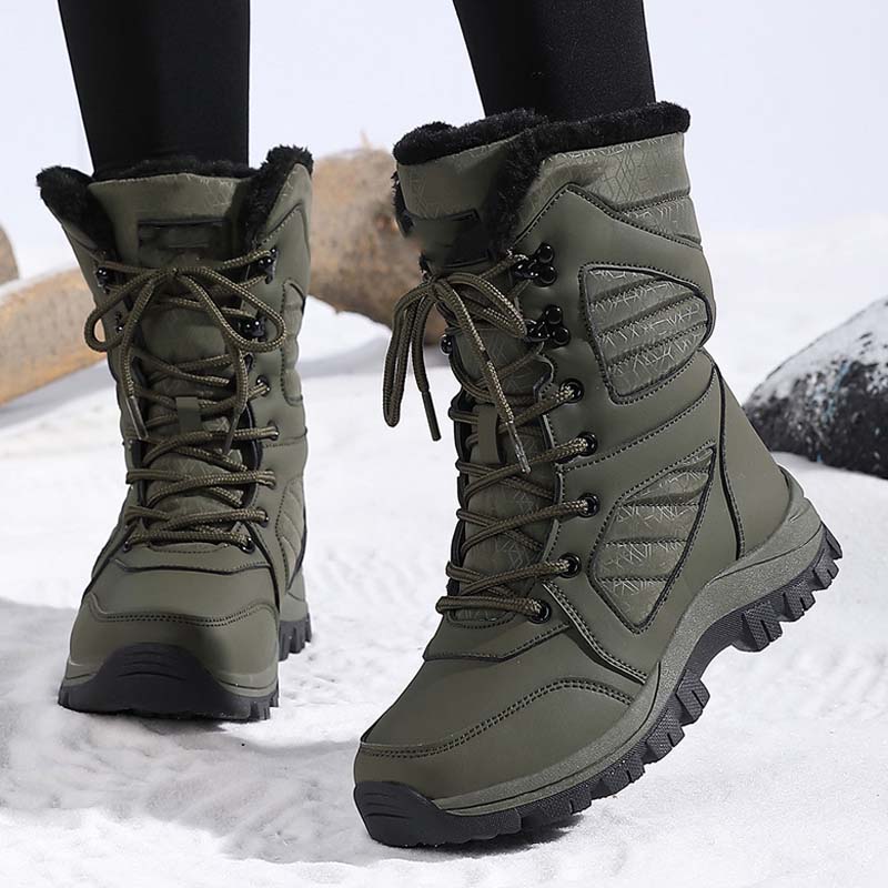 Women’s Warm Ankle-High Lace-Up Snow Boots