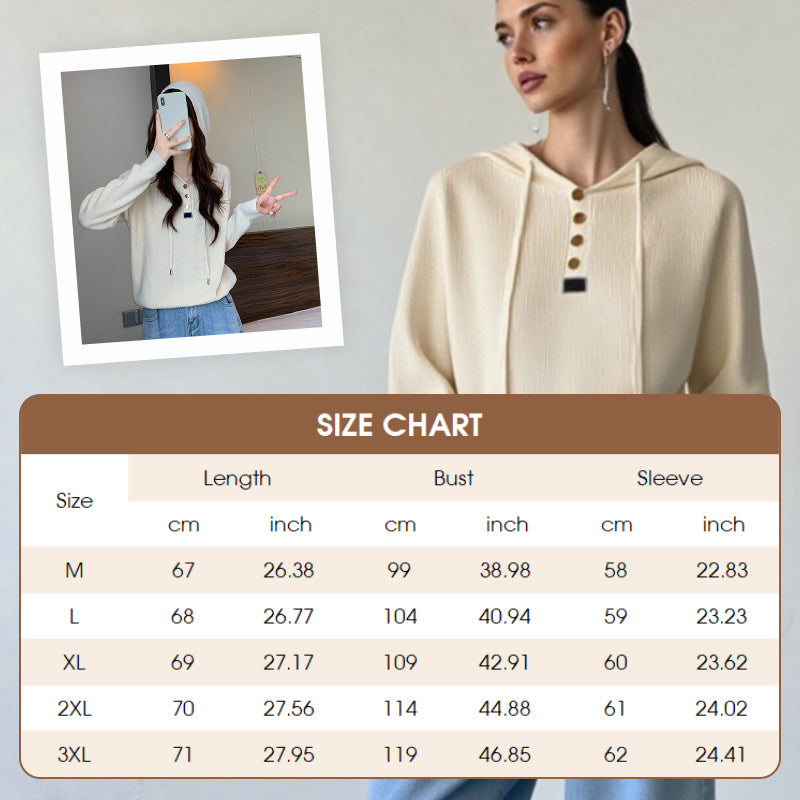 Women’s Stylish Long Sleeve Hooded Knit Top