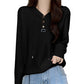 Women’s Stylish Long Sleeve Hooded Knit Top