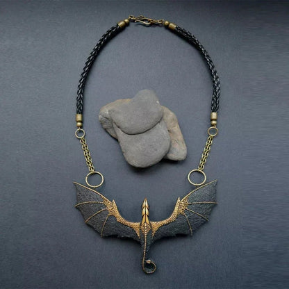 🎁New Year 49% OFF⏳Black Winged Flying Dragon Necklace