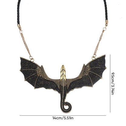 🎁New Year 49% OFF⏳Black Winged Flying Dragon Necklace