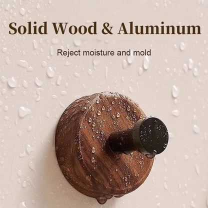 Waterproof Wooden Coat Hook - No Drilling