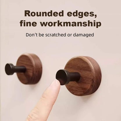 Waterproof Wooden Coat Hook - No Drilling