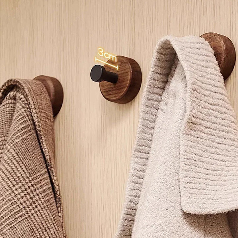 Waterproof Wooden Coat Hook - No Drilling