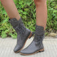 Women’s Lace-Up Low-Heel Round Toe Ankle Boots