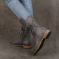 Women’s Lace-Up Low-Heel Round Toe Ankle Boots